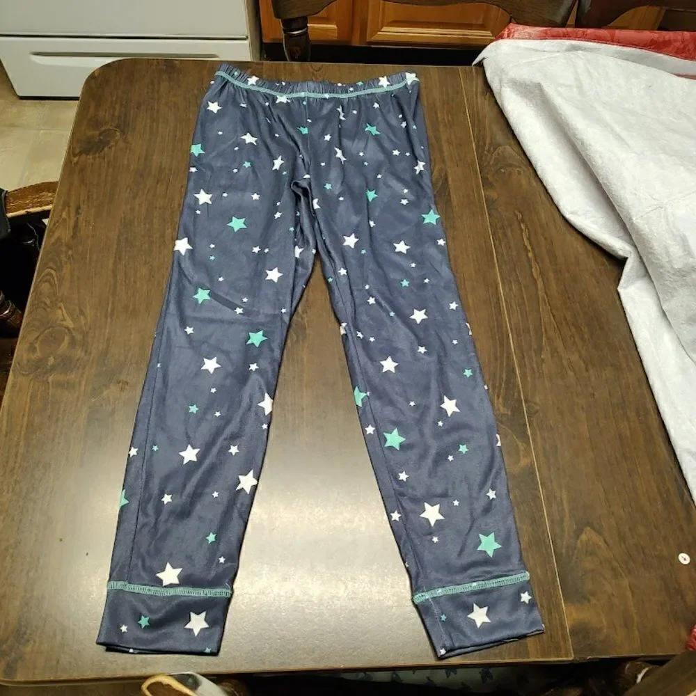 New Justice Navy Blue with Stars Pajama Set Size Girl's 12